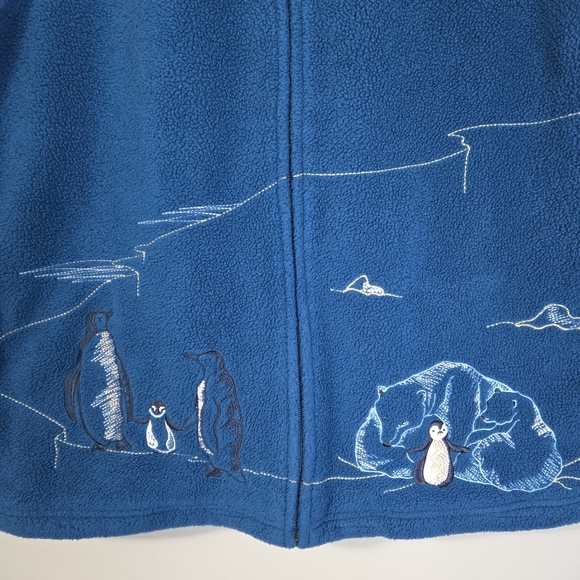 Northern Reflections Blue Fleece Womens Medium Vest with Penguin Embroidery, - Picture 6 of 12